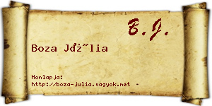 Boza Júlia névjegykártya