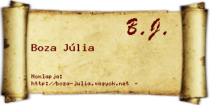 Boza Júlia névjegykártya